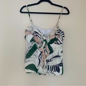 MILLY silk ruffles spaghetti top